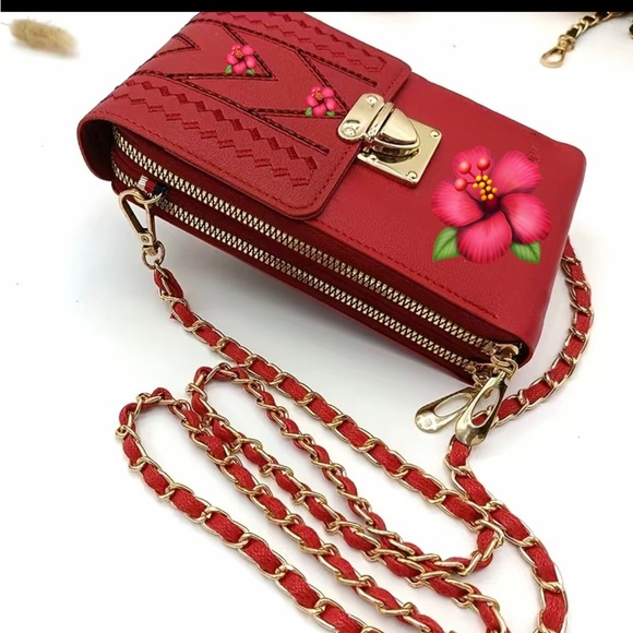 New Adjustable Crossbody Strap Twisted Red Leather Chain or replacement - Picture 5 of 13